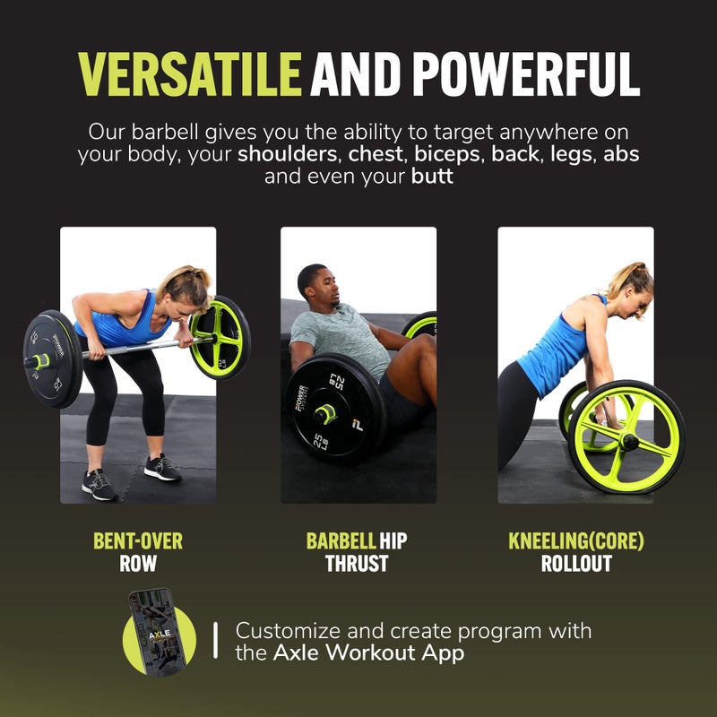 AXLE Home Gym Workout Barbell Weight Set, Strength Training and Collapsible Weight Bar for Deadlift, Pilates, Vertical & Horizontal-Plane Exercises for Men, Women, and Youth - Image 2
